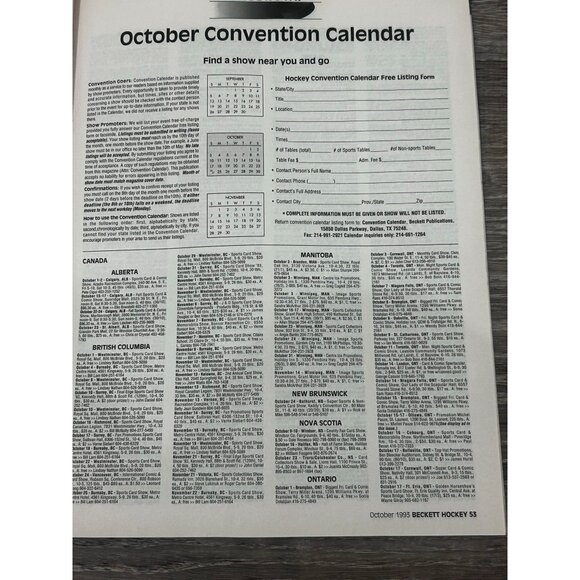 Beckett Hockey Card Monthly Magazine #36 October 1993 Eric Lindros Paperback - Picture 5 of 6